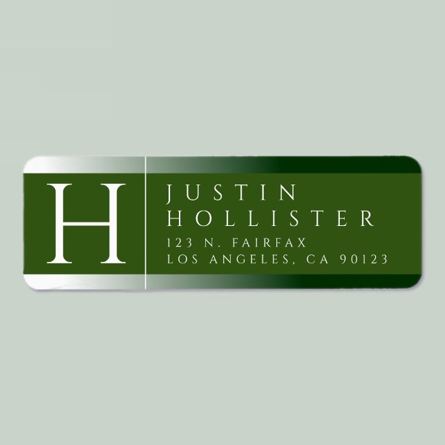 Blanc & Vert Forêt | Étiquette d'adresse de retour (Créateur téléchargé)