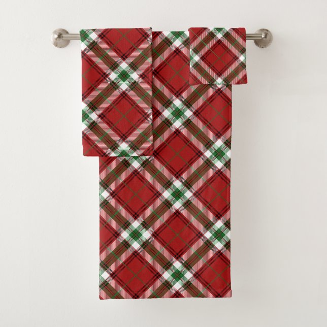 Blanc vert rouge de plaid de tartan de Noël de (En situation)
