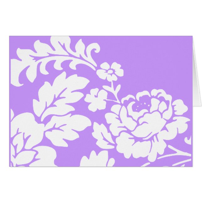 Blanc Vintage Fleurs Silhouette sur Lavande  (Devant horizontal)