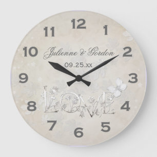 Blanc vintage sur horloge Mariage blanc