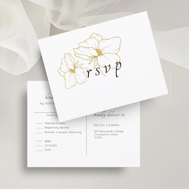 BLANCHE | Carte postale RSVP Chic Floral Wedal (Créateur téléchargé)
