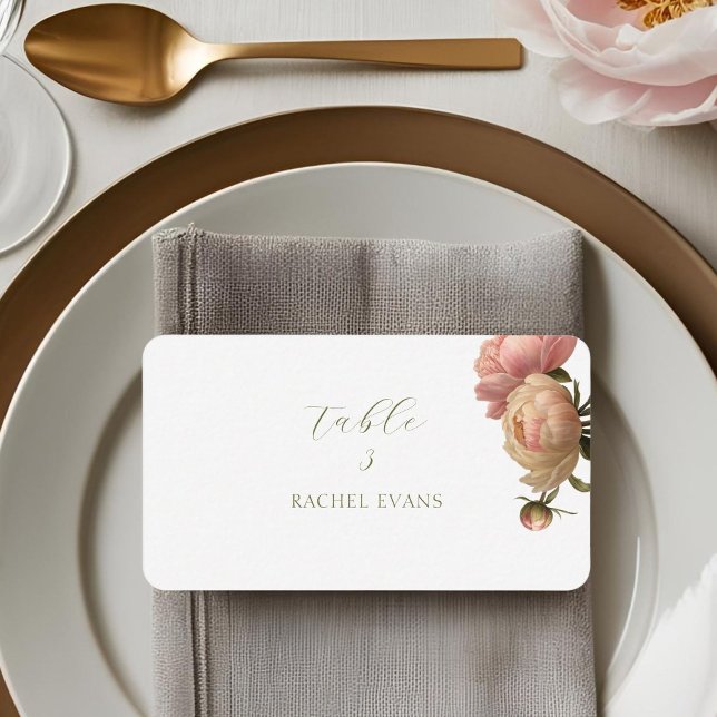 BLANCHE | Chic Blush Rose Mariage Cartes de Place (Créateur téléchargé)