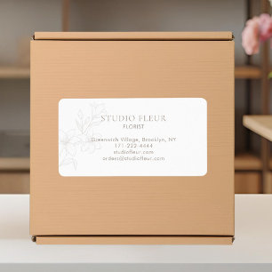 BLANCHE   Étiquettes de adresse fleuristes moderne