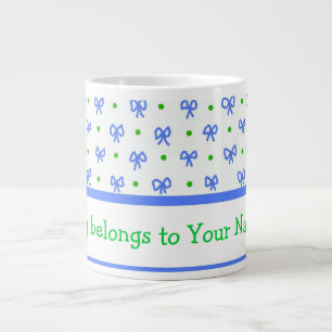 Blancs bleu/vert/blanc Mini-impression Jumbo Mug