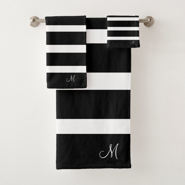 Blancs et Noir Modernes Monogrammes (En situation)