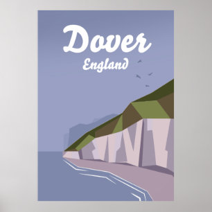 Blancs falaises de Dover affiche de voyage