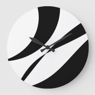 Blancs noir Design Carré Horloge murale
