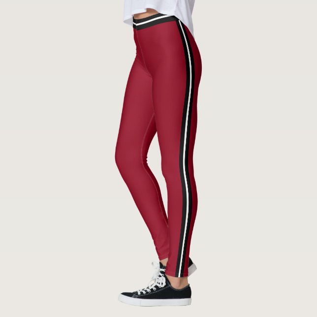 Blancs Noir Grille Rouge Leggings Choisir les coul (Gauche)
