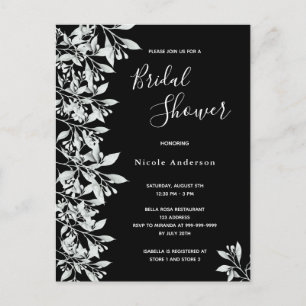 Blancs noir invitation à la douche nuptiale