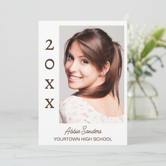 Blancs photo Enregistrer la date Invitation (Debout devant)