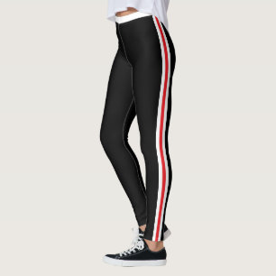 Blancs Rouge Side Leggings Noirs - Vos Couleurs