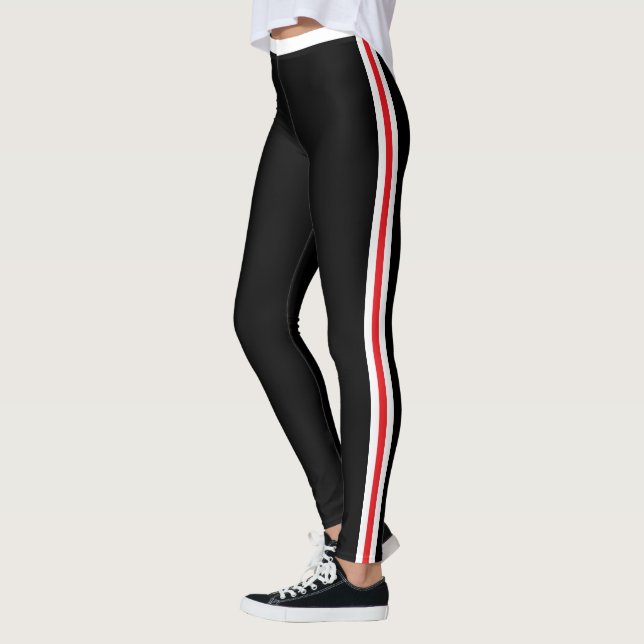 Blancs Rouge Side Leggings Noirs - Vos Couleurs (Gauche)