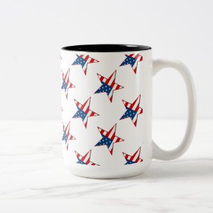 Blancs rouges et Bleus Étoiles patriotiques Mug 2