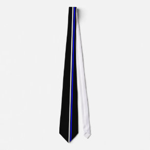 Blancs verticaux et Bleus sur cravate noire