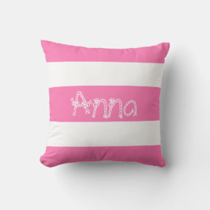 Blancs Votre Nom Coussin Lance Oreiller