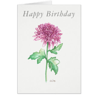 Blank birthday card novembre birth flowers
