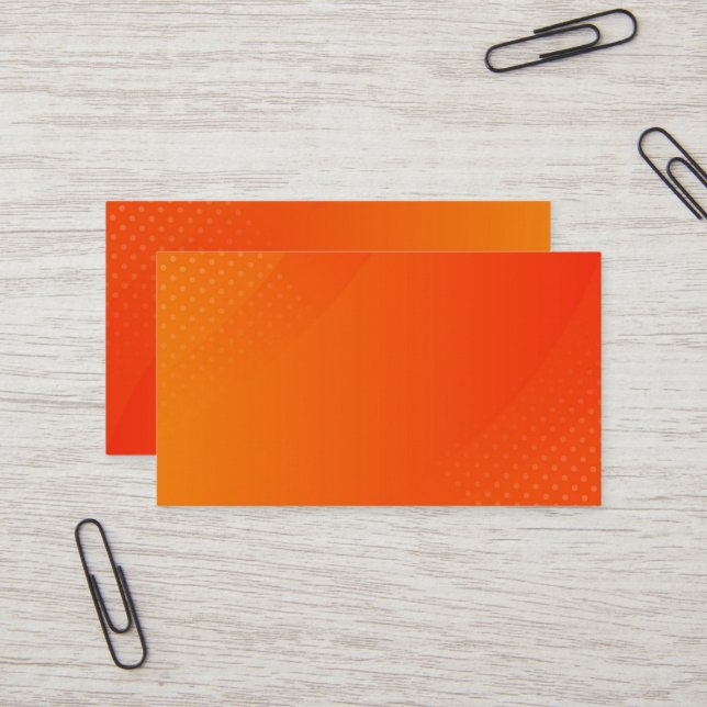 BLANK CRÉER VOTRE PROPRE CARTE DE VISITE ORANGE (Devant/Arrière en situation)