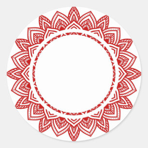 Blank Elegant classe mandala étiquette autocollant