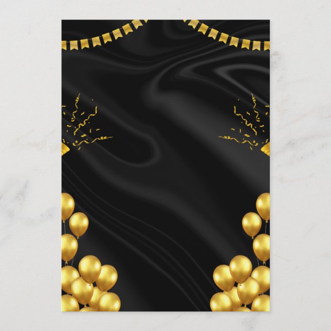 Blank gold Birthday Invitation  (Devant)