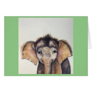 Blank Greeting Card Elmer the baby elephant