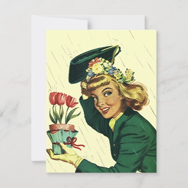 Blank Retro Shower Party Invitation de bébé ou de  (Devant)