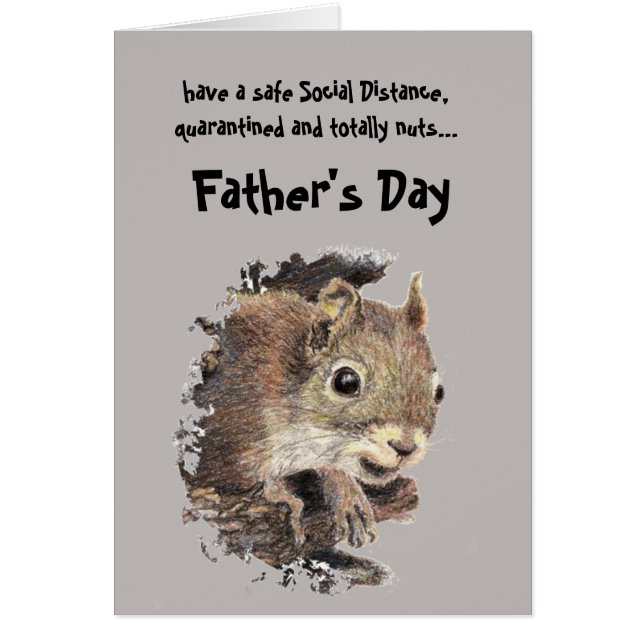 Blank Social Distancing Father's Day Cute Squirrel (Devant)