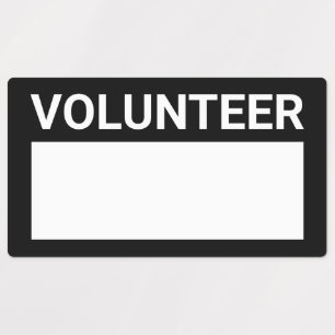 Blank Volunteer Name Badge Étiquettes