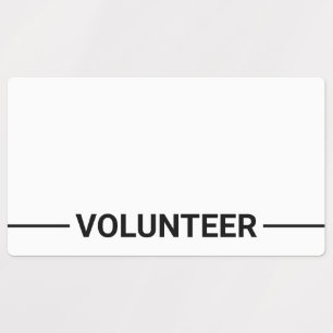 Blank Volunteer Name Badge Étiquettes