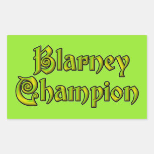 Blarney Champion vert rectangle stickers