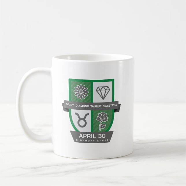 Blason d'anniversaire Taureau™ pour mug du 20-30 a (Gauche)