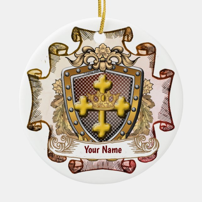 Blason de famille Valor ornement de nom de famille (Devant)