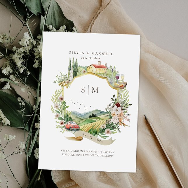 Blason de mariage monogramme Toscane Italie (Créateur téléchargé)