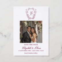 Blason de monogramme floral Mariage Enregistrer la
