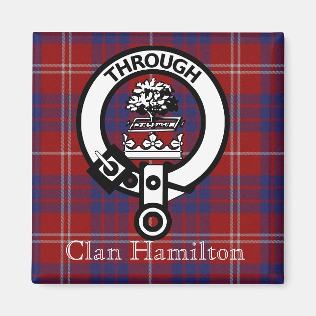 Blason du clan Hamilton et aimant de tartan (Devant)