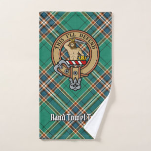 Blason du clan MacFarlane sur tartan de chasse anc