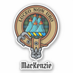 Blason du Clan MacKenzie sur Autocollant Tartan