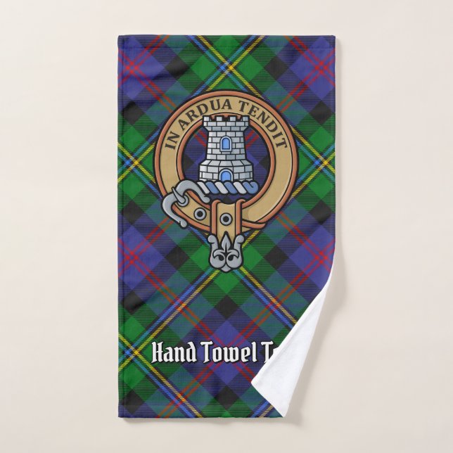 Blason du clan Malcolm sur tartan (Serviette à main)