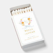 Blason Floral Aquarelle Monogramme Mariage de Prin