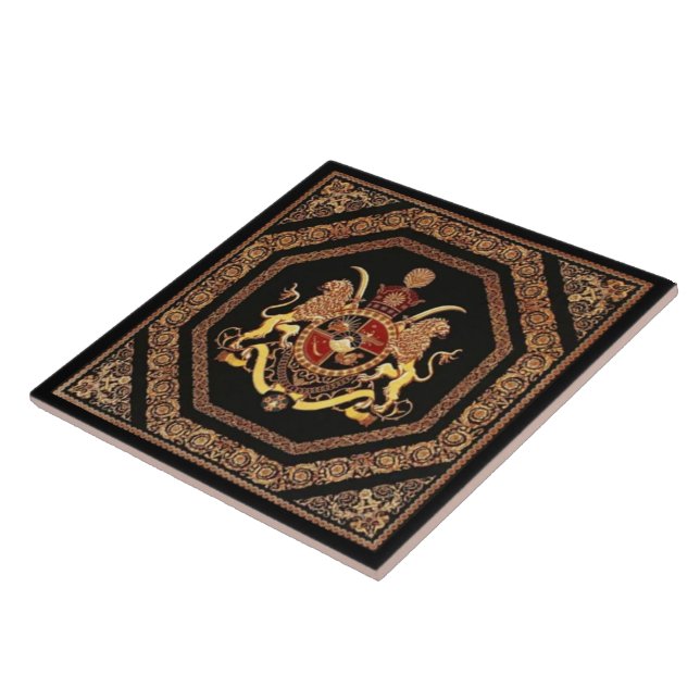Blason islamique arabe Carreau de céramique noir (Côté)