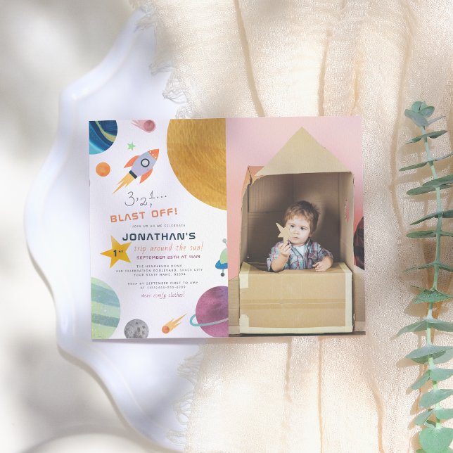 Blast Off budget ! Photo de la fête d'anniversaire (Créateur téléchargé)