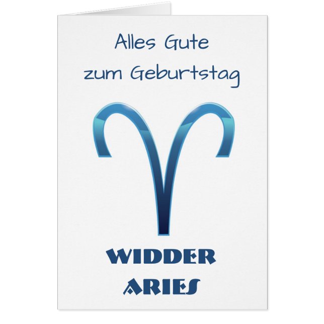 Blau Alles Gute zum Geburtstag Widmer Aries Zodiac (Devant)