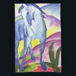 Blaues Pferd I by Franz Marc Serviette de cuisine<br><div class="desc">Blaues Pferd I par Franz Marc. Huile sur toile. 1911</div>