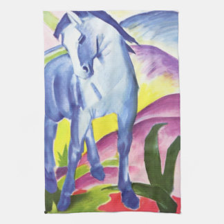 Blaues Pferd I by Franz Marc Serviette de cuisine