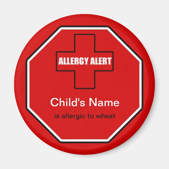Blé Allergie Médicale Allergé Alerte Std Magnet (Devant)