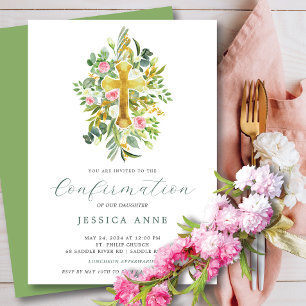 Blessé Début Confirmation Invitation