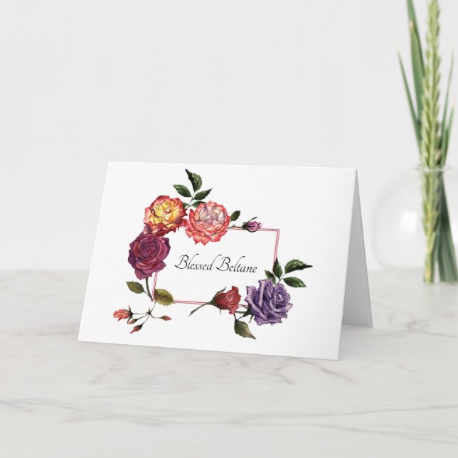 Blessé Roses Beltane Carte de voeux pliée (Devant)