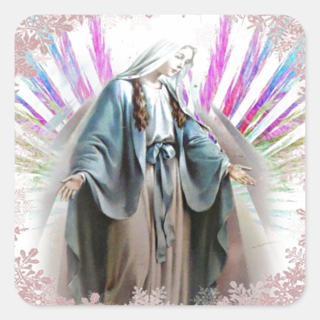 Blessé Vierge Marie autocollant de Noël (Devant)