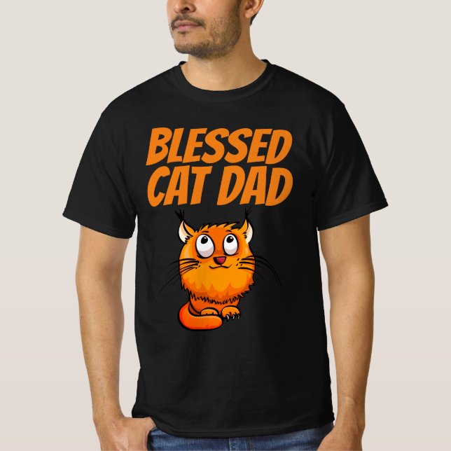 BLESSED CAT DAD GINGER T-SHIRT (Devant)