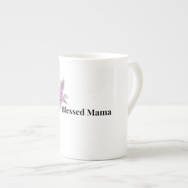 Blessed Mama Floral Coffee Mug (Devant droit)