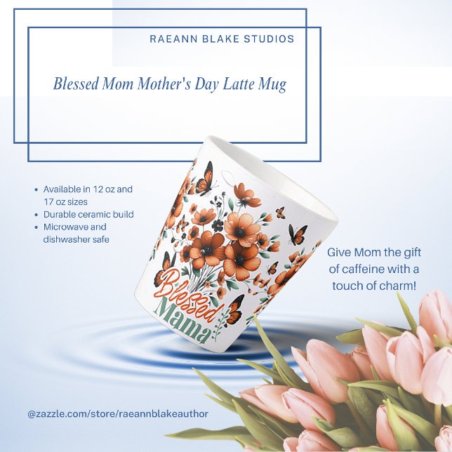 Blessed Maman Fête de la mère Latte Mug (Créateur téléchargé)